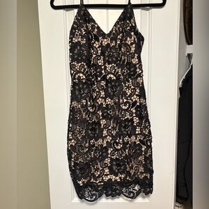 Black Lace Overlay Dress